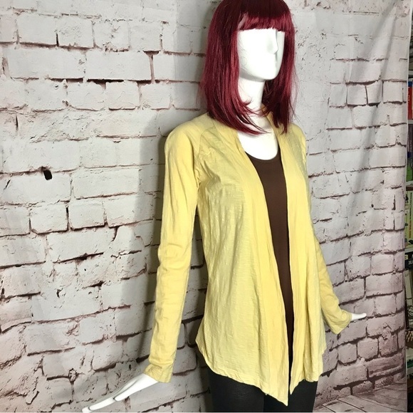 CARILOHA Bamboo Yellow Organic bamboo cotton open hi lo top Size XS - Picture 13 of 15